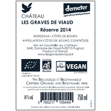 Load image into Gallery viewer, Réserve 2014 5+1 offer - Château Les Graves de Viaud -  La Colombine Organic &amp; Biodinamic Wines
